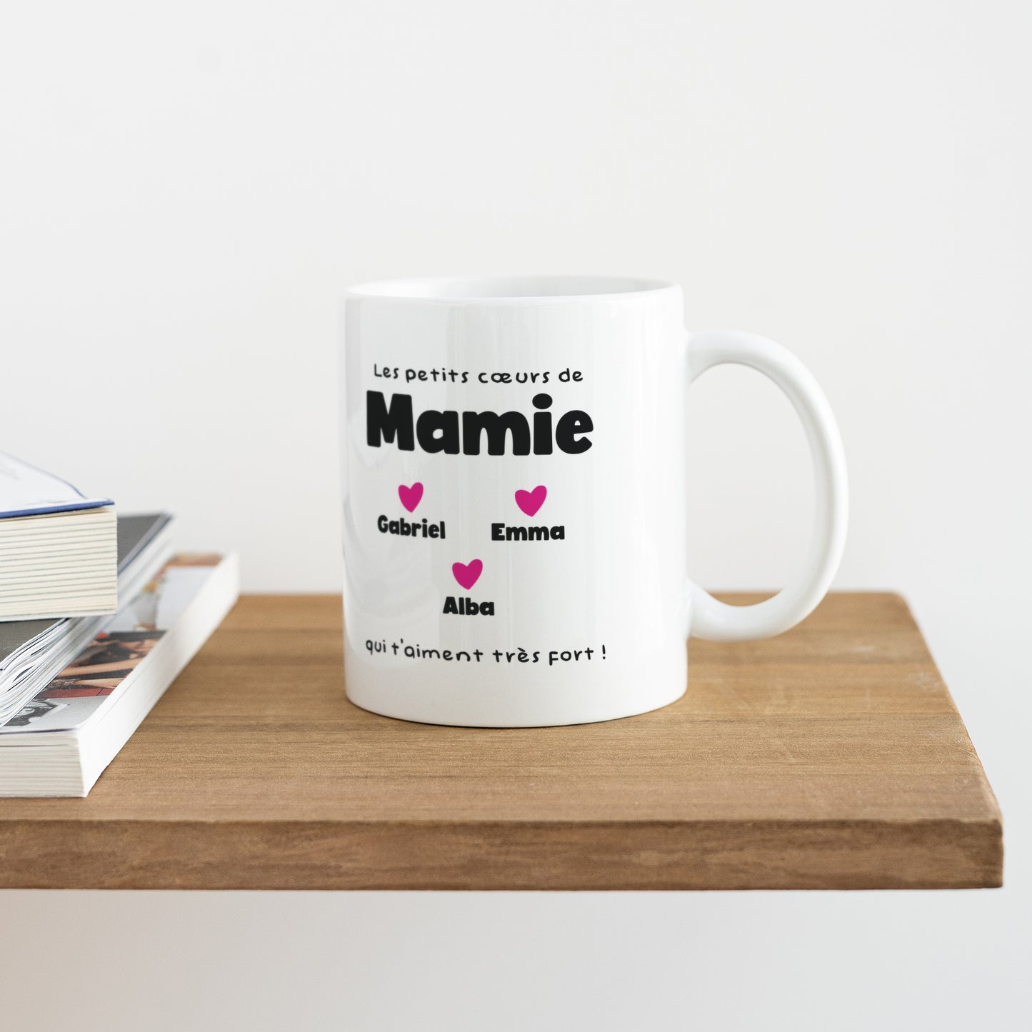 Mug Blanc Les petits cœurs de Mamie photo N° 4