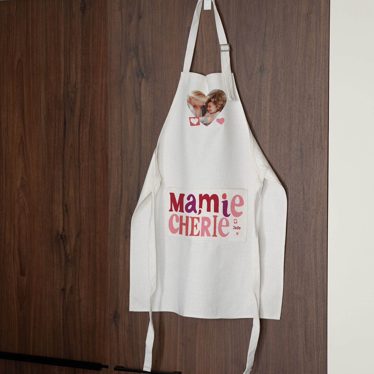 Tablier adulte Beige naturel Ma Mamie chérie photo N° 2