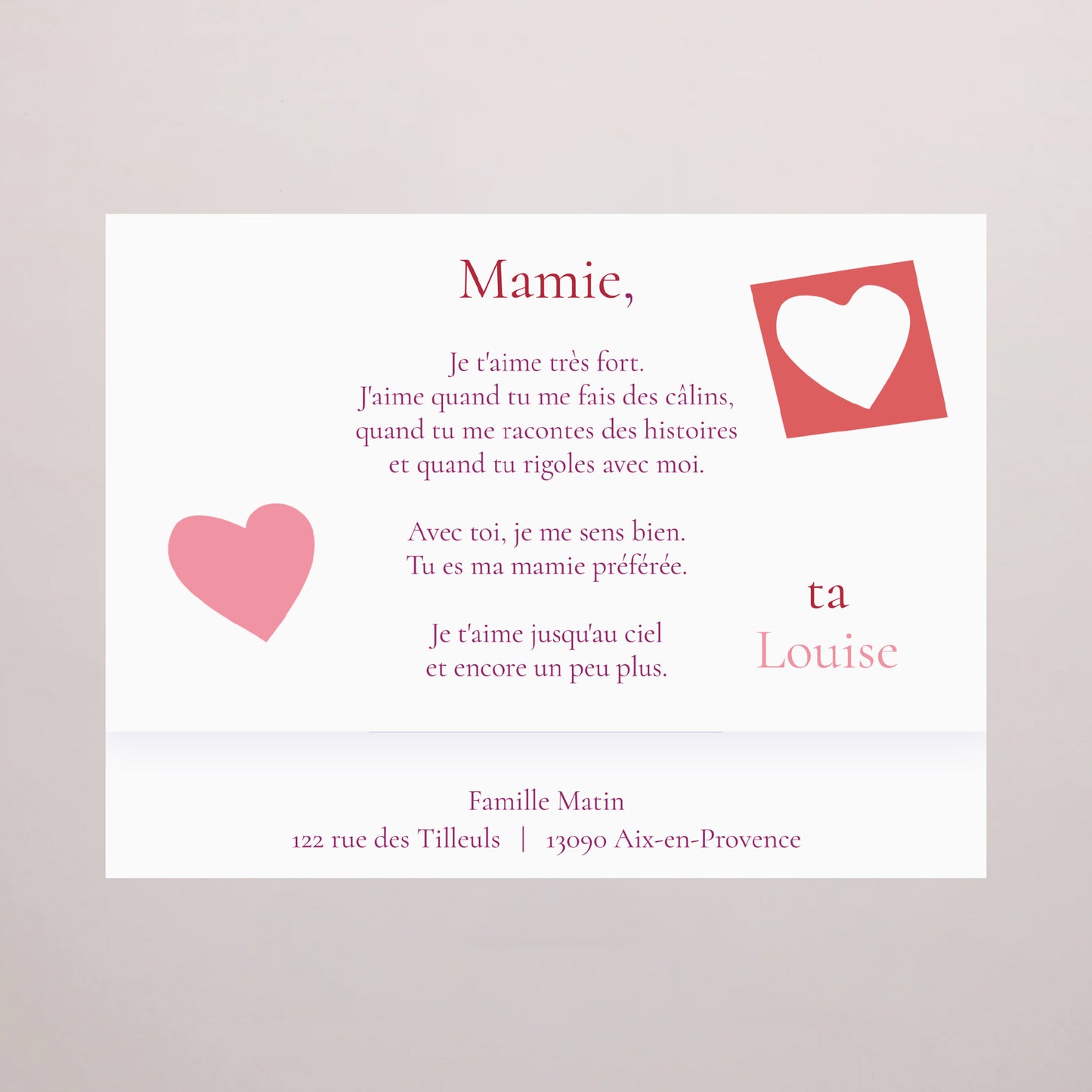 Boite chocolat personnalisée 6 chocolats Ma Mamie chérie photo N° 4