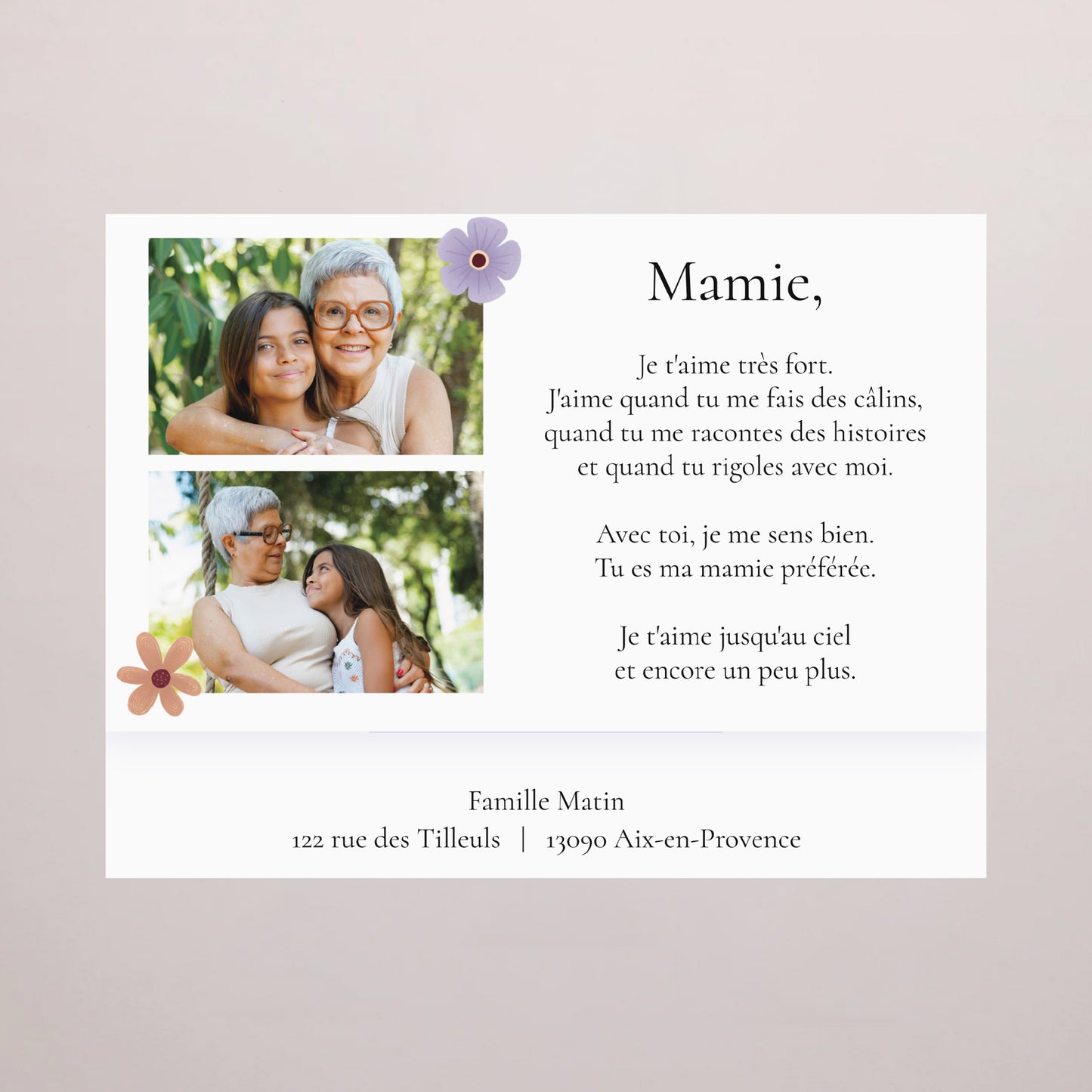 Boite chocolat personnalisée 6 chocolats Grand-mère pour la vie photo N° 4