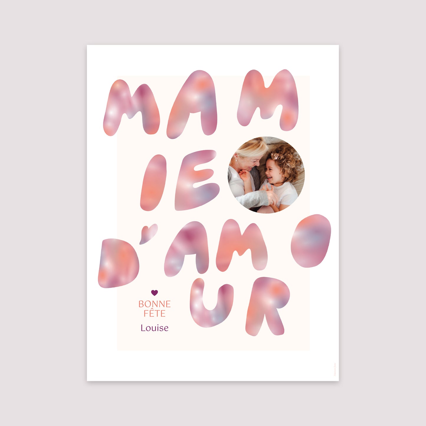 Affiche Portrait 30 x 40 cm Mamie sunrise photo N° 2