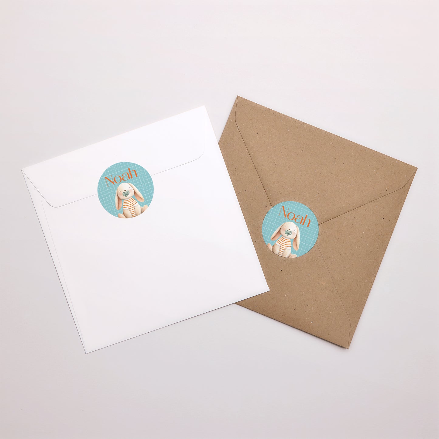 Sticker Naissance Rond Tendre Lapinou photo N° 3