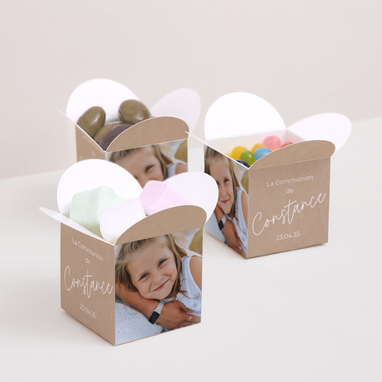 Boîte à dragées Communion Ouverture papillon La Mélodie du Cœur photo N° 3