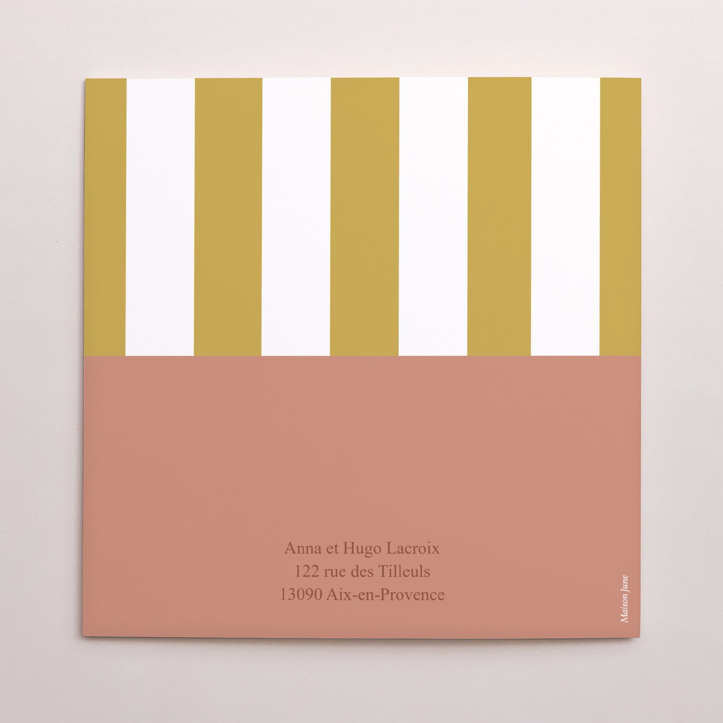 Remerciements Mariage Carré double volet Lignes Unies photo N° 3