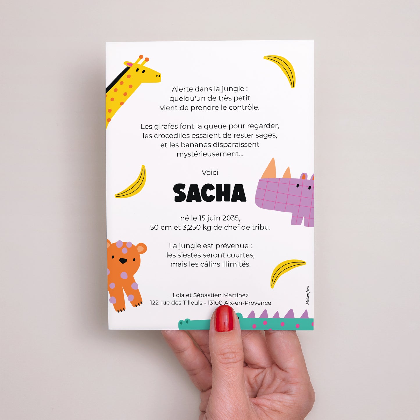 Faire-part Naissance Portrait Safari Pop photo N° 3