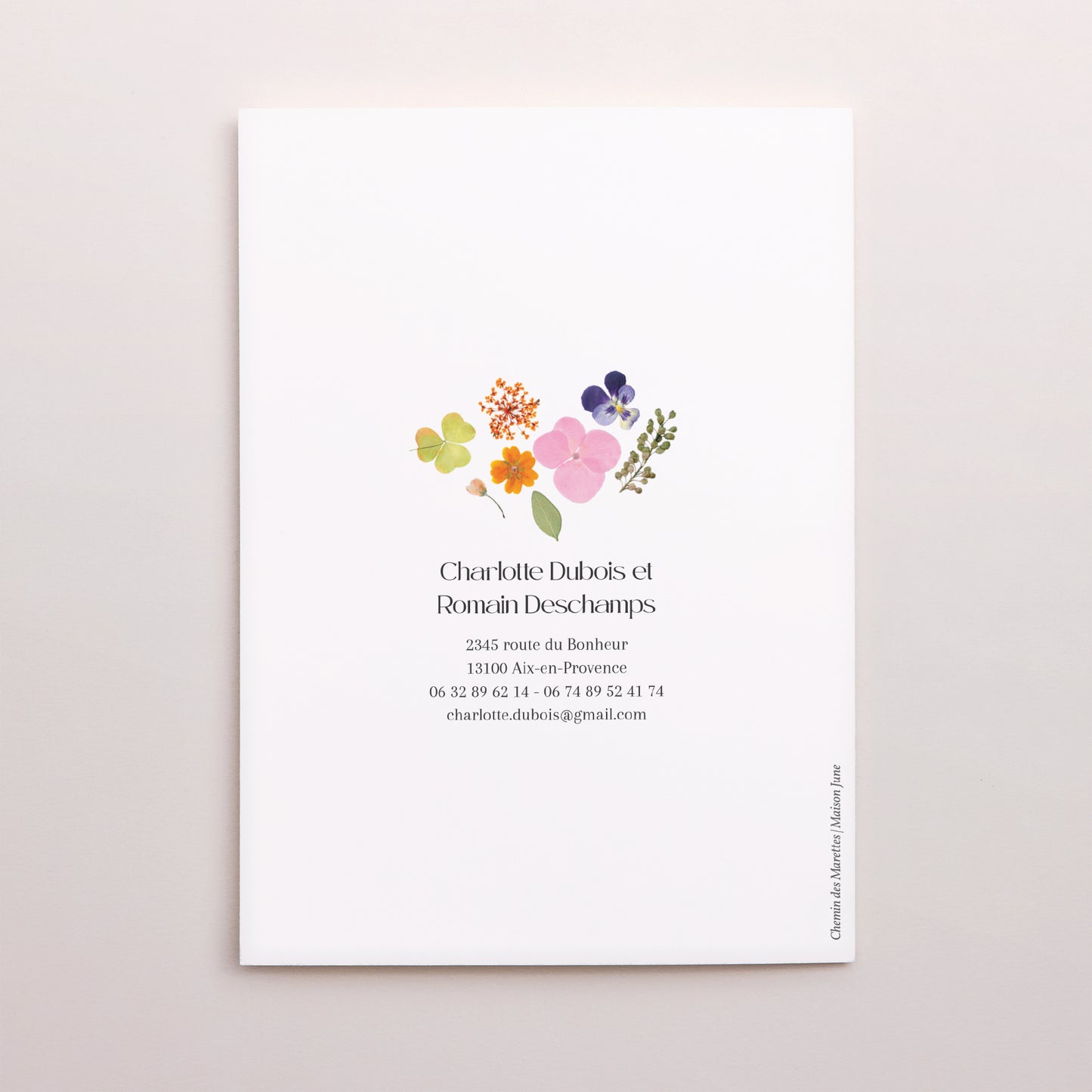 Faire-part Mariage Portrait double volet Herbier d’Amour photo N° 3