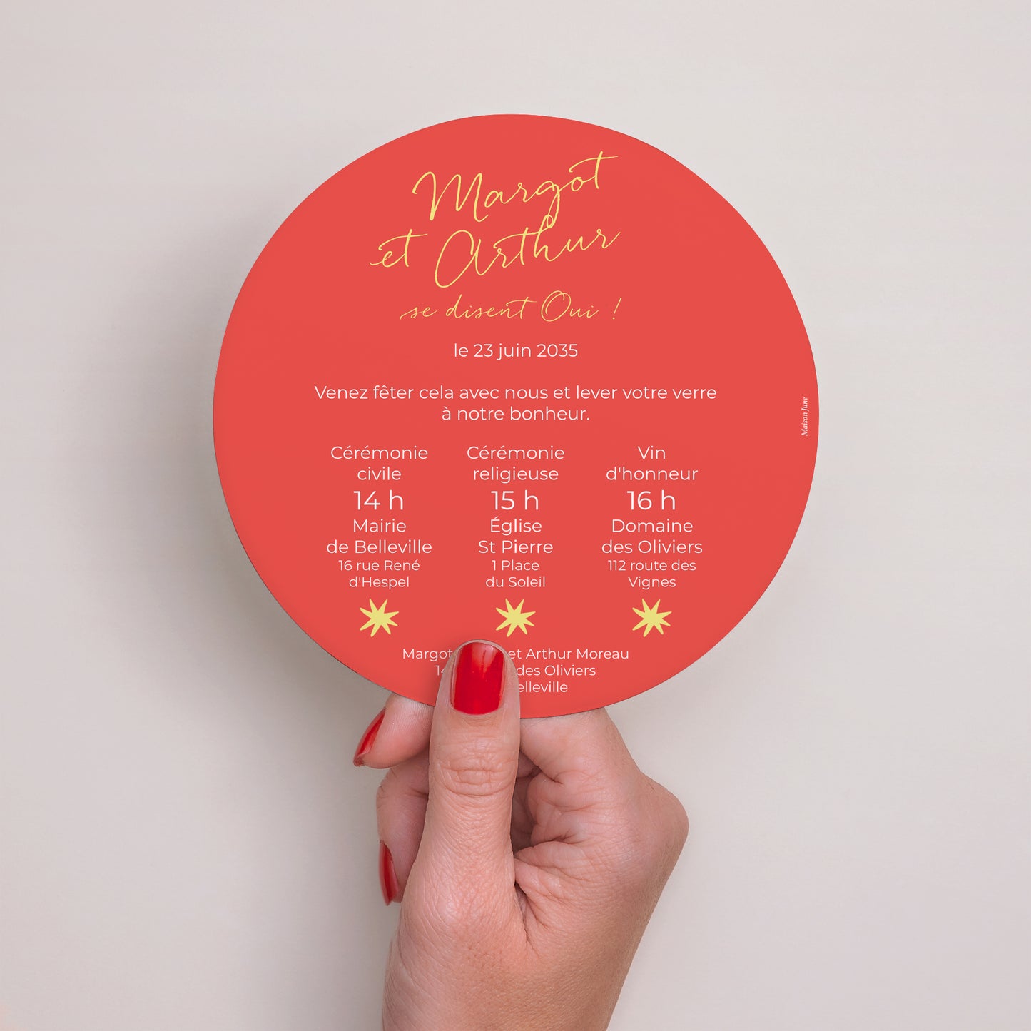 Faire-part Mariage Rond Un Brin de Fantaisie photo N° 3