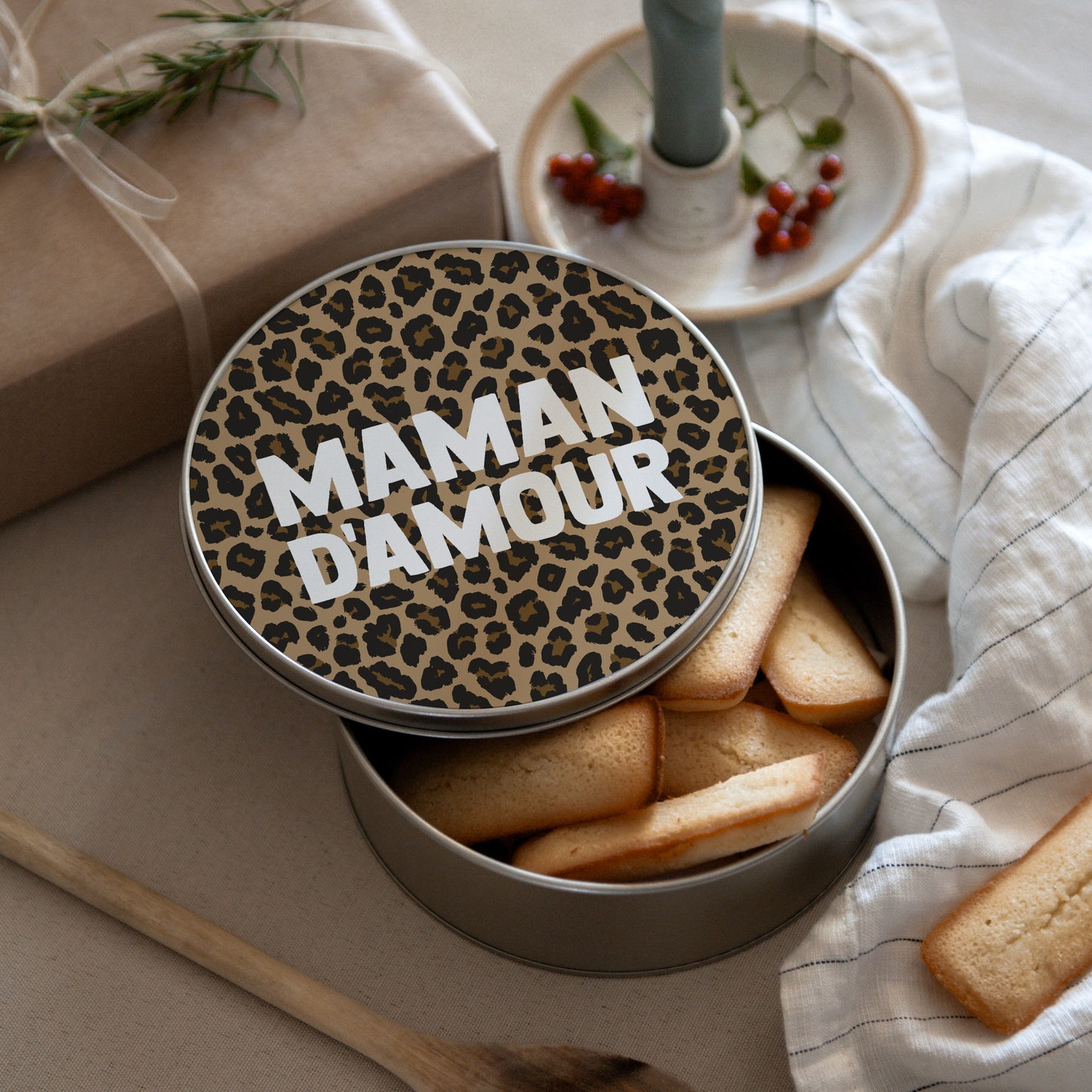 Boite métallique Ronde Maman d'Amour Léopard photo N° 3