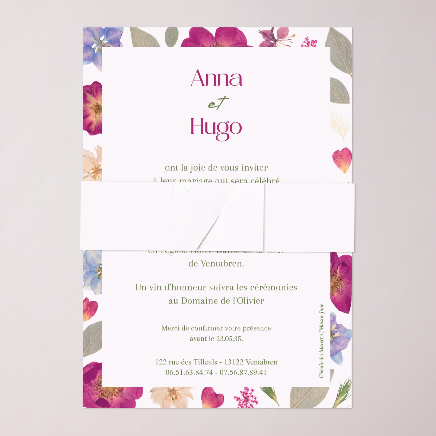 Faire-part Mariage bandeau, 2 cartes Poésie d'été II photo N° 5