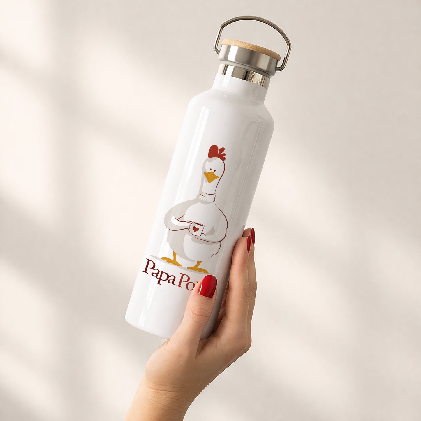 Gourde 75 cl Mon Papa poule photo N° 2