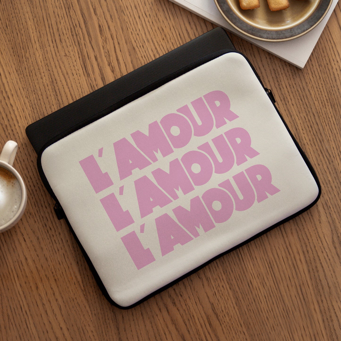 Housse ordinateur 15 pouces L' Amour crème photo N° 3