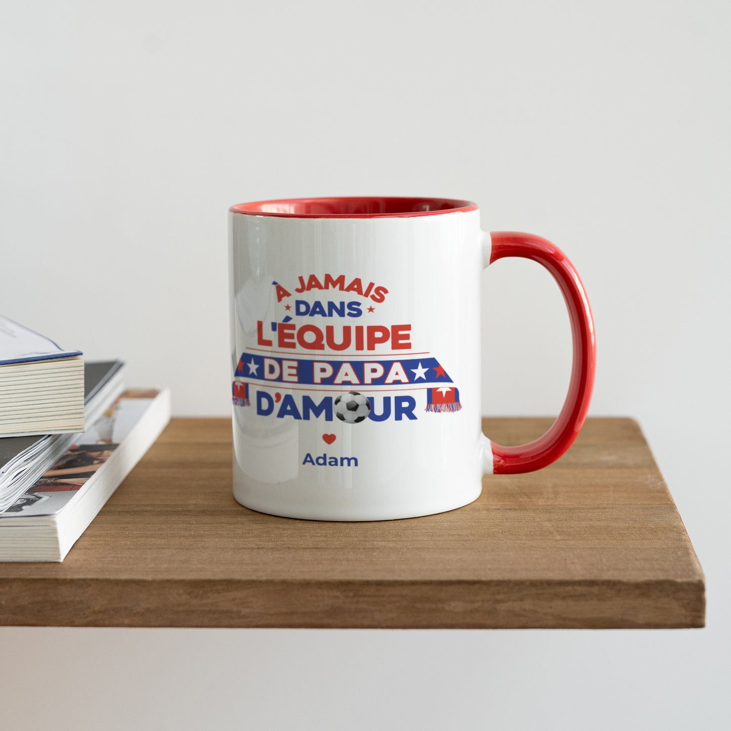Mug Rouge L'équipe de Papa photo N° 4