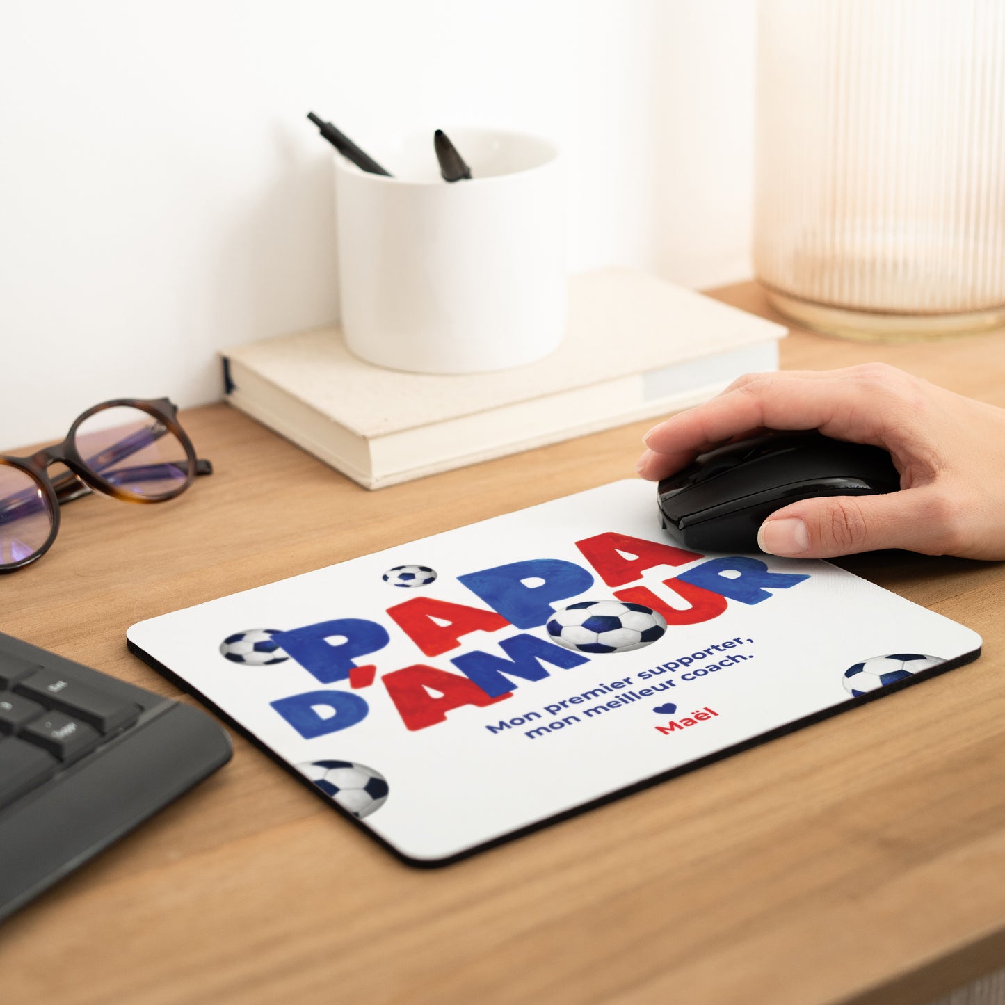 Tapis de souris Rectangle Papa d'Amour foot photo N° 2