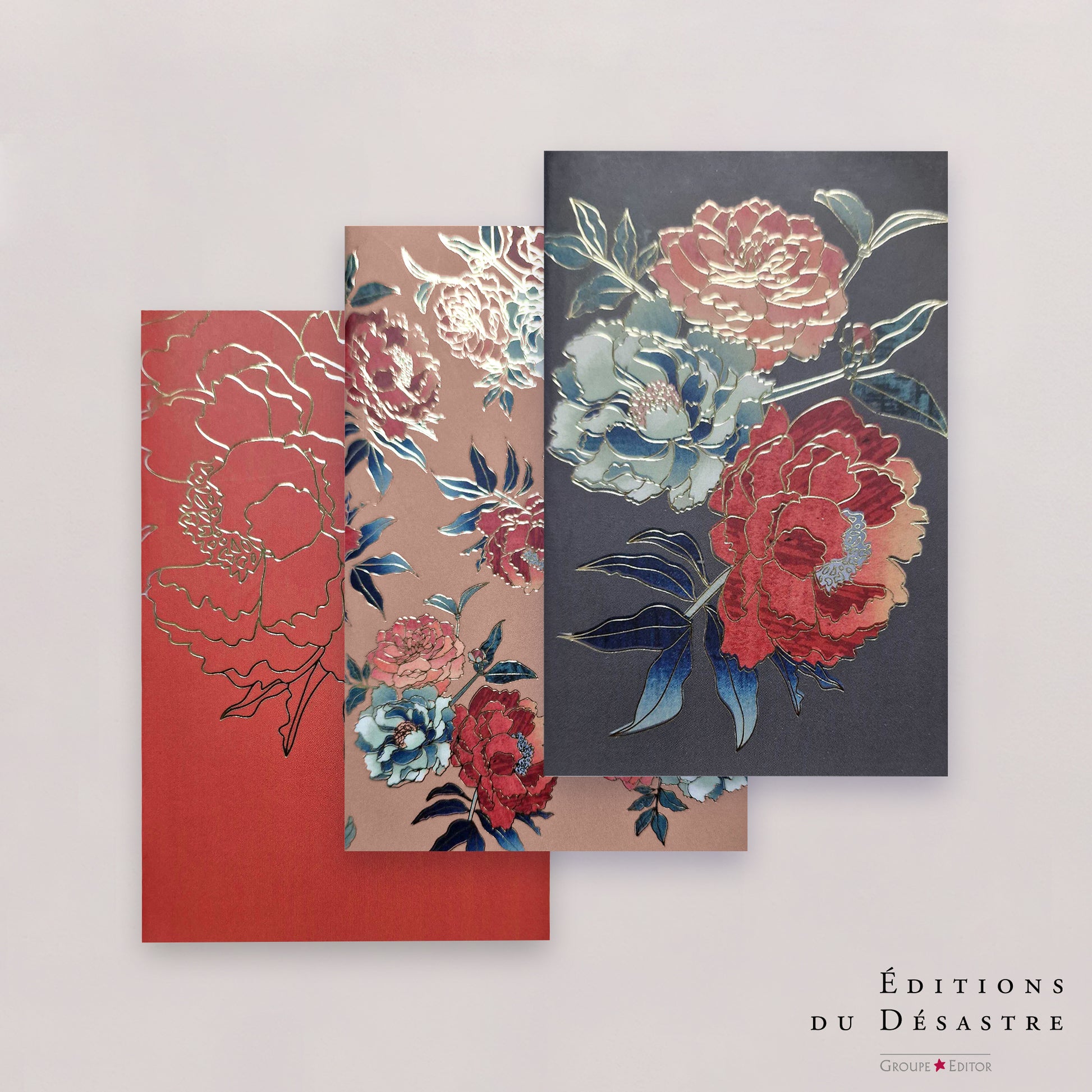 Carnet Pepakura - Lot de 3 - A6 - Pivoine - 64 pages photo N° 1