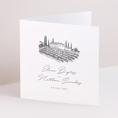 Faire-part mariage gris
