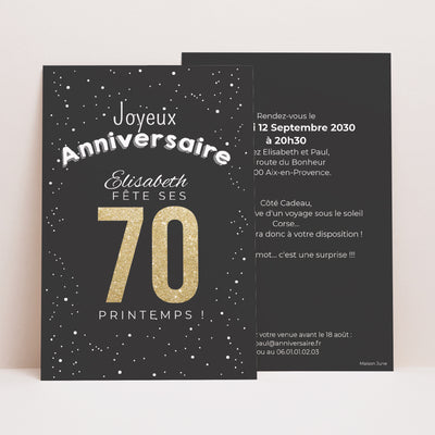 Lot De 20 Cartes D'Invitation Anniversaire 40 Ans - Design Néo Disco Avec Lumières Néon - Format A6, Avec Enveloppes - Pour Fête Adulte