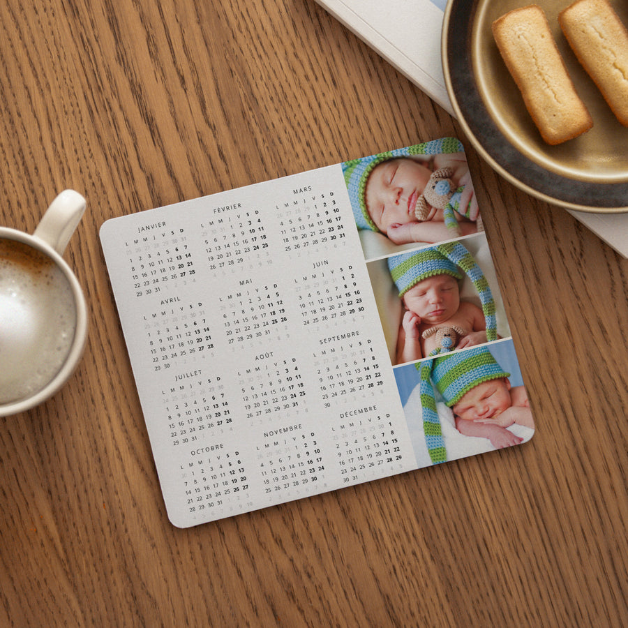 Tapis de souris Objets Rectangle Calendrier multicolor photo