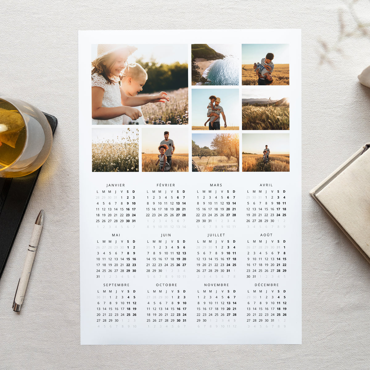 Calendrier Fin d'année Monopage portrait Calendrier Photo Pêle-Mêle photo N° 1