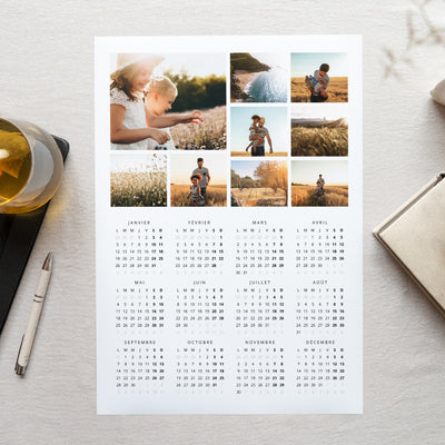 Calendrier monopage A3