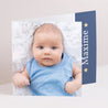 Faire-part Naissance Double volet asymétrique Petite étoile bleue photo N° 1