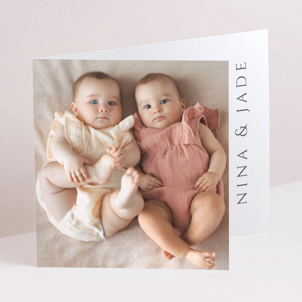 Faire-part Naissance Double volet asymétrique Petite étoile rose photo