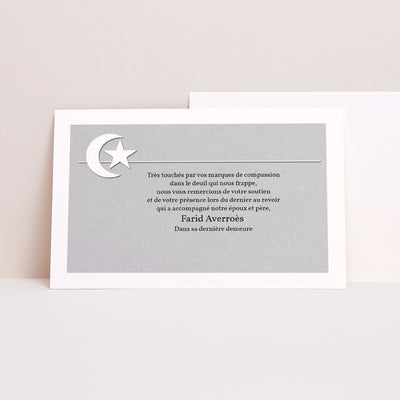 Carte remerciements décès musulman