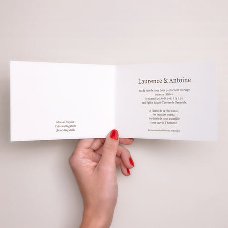 Faire-part Mariage Double volet paysage Alliance de deux Coeurs
