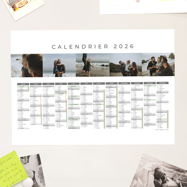 Calendrier Fin d'année Magnétique, monopage paysage Calendrier planning multi-photos photo