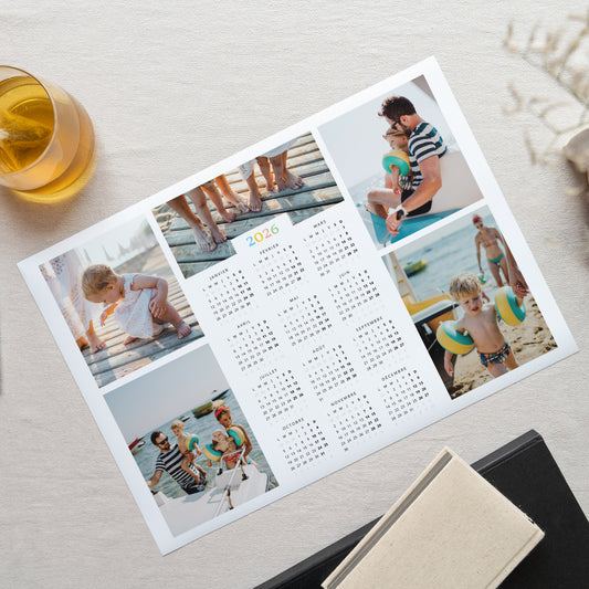 Calendrier Fin d'année Monopage paysage Arc-en-ciel de couleurs photo