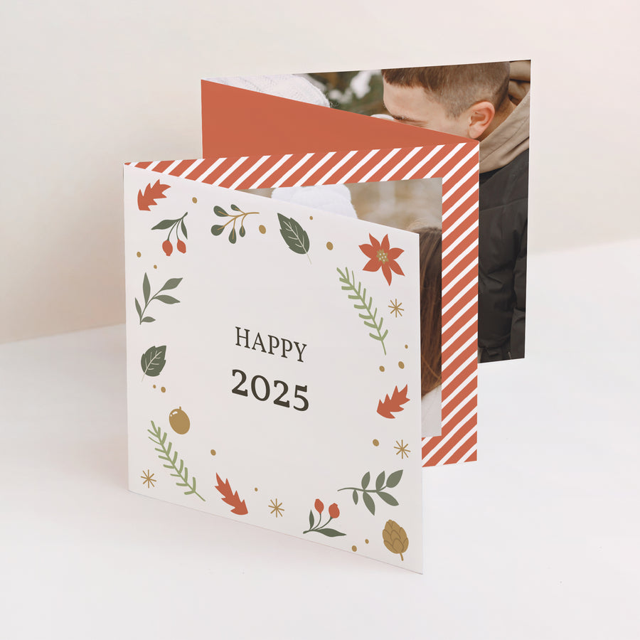 Carte de voeux Fin d'année Accordéon 1,2,3 et 4 Souhaits photo