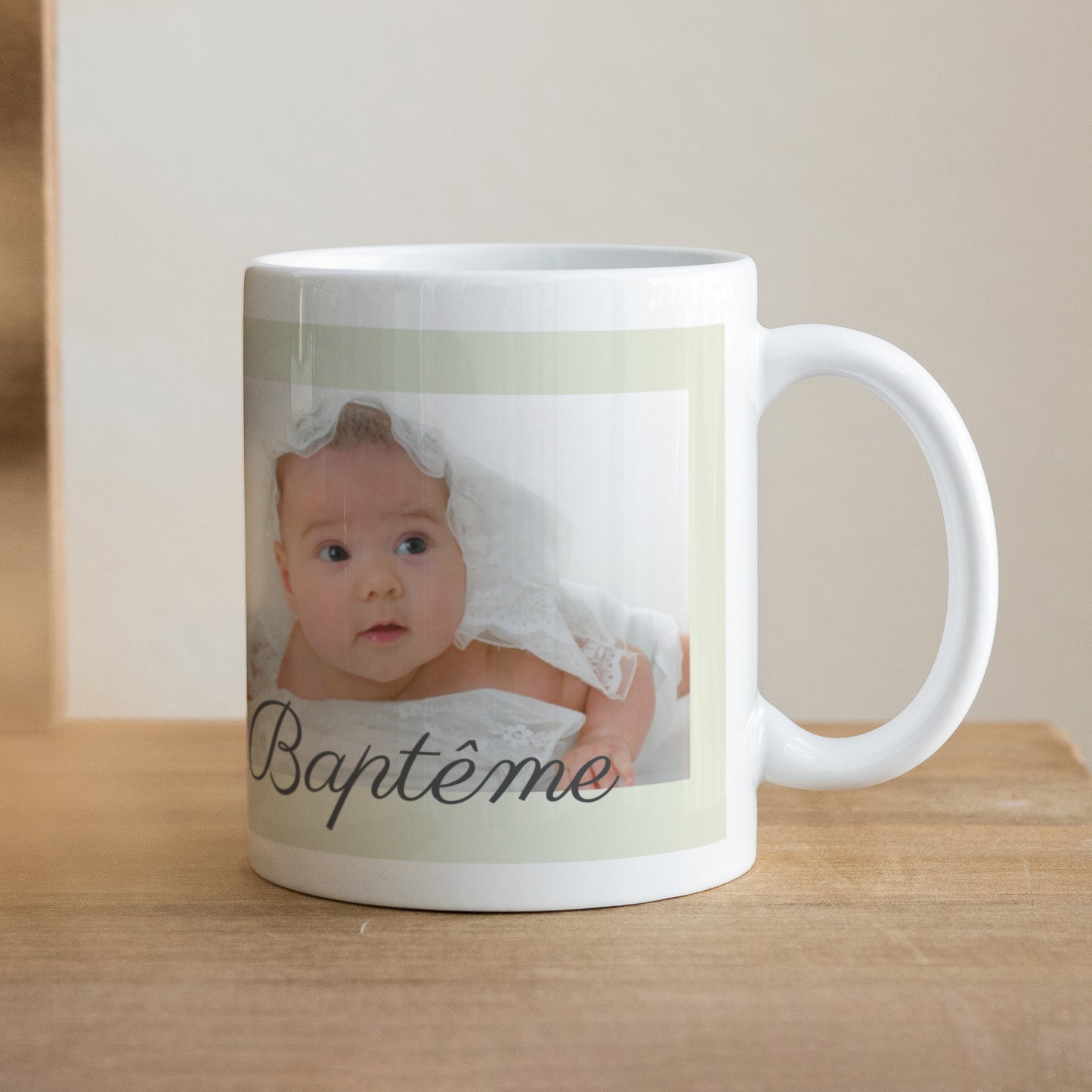 Mug Baptême Blanc Cérémonie - Beige photo N° 1