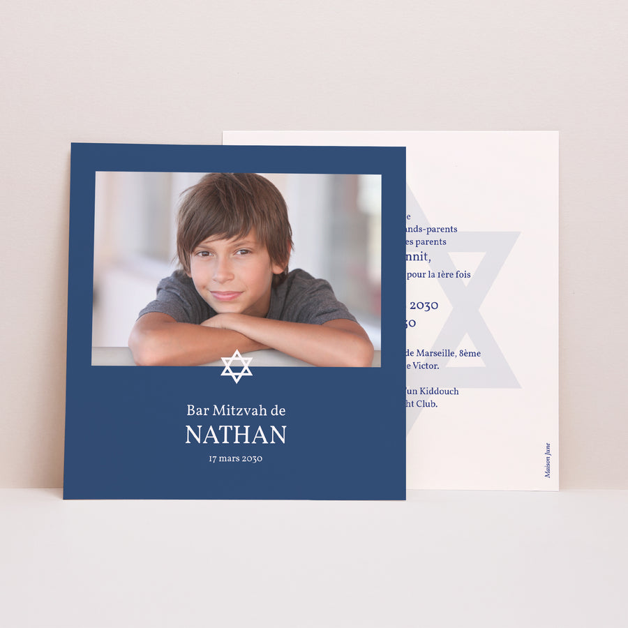 Faire-part Bar Mitzvah Carré Bar Mitzvah photo photo