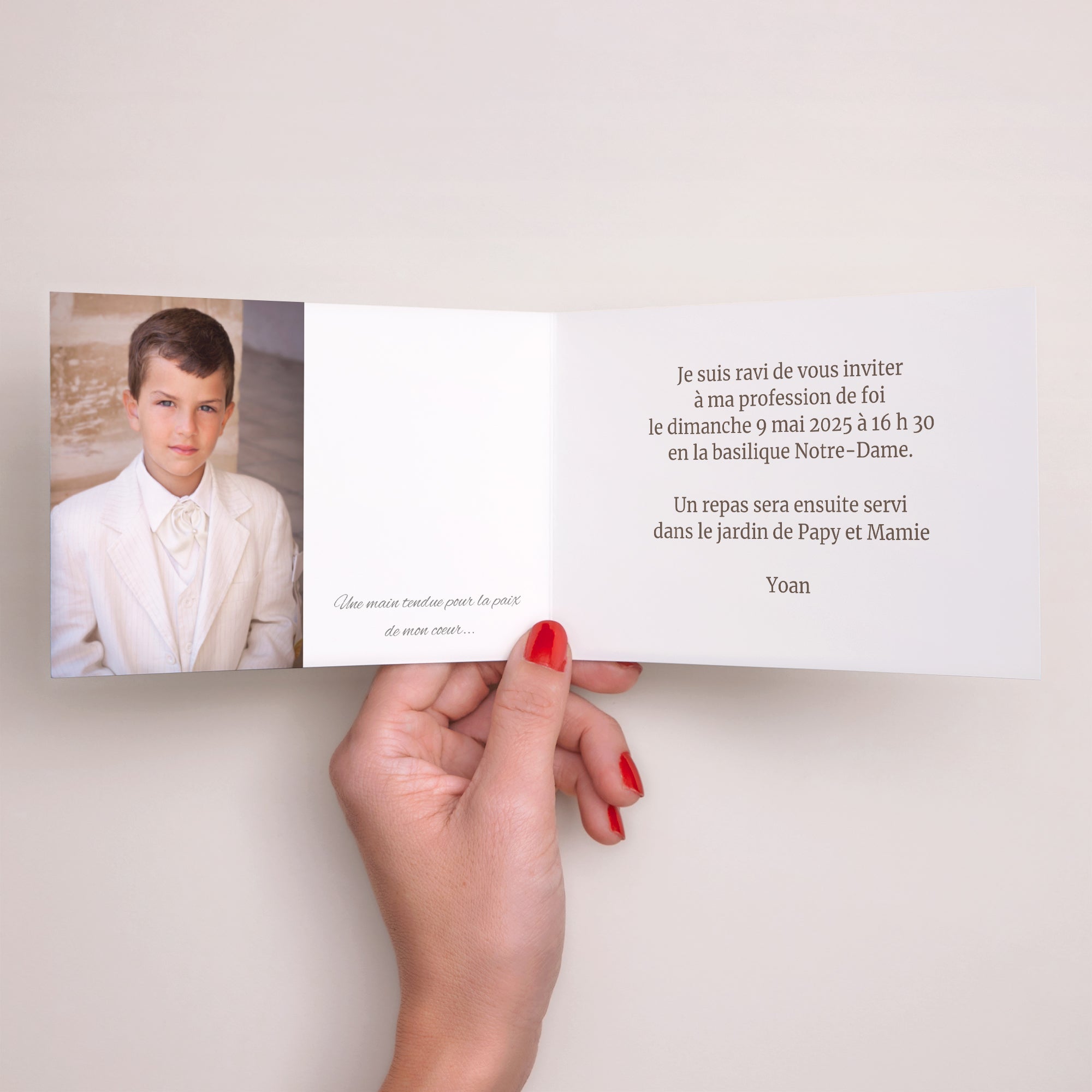 Faire-part Communion Double volet paysage Communion classique photo N° 2