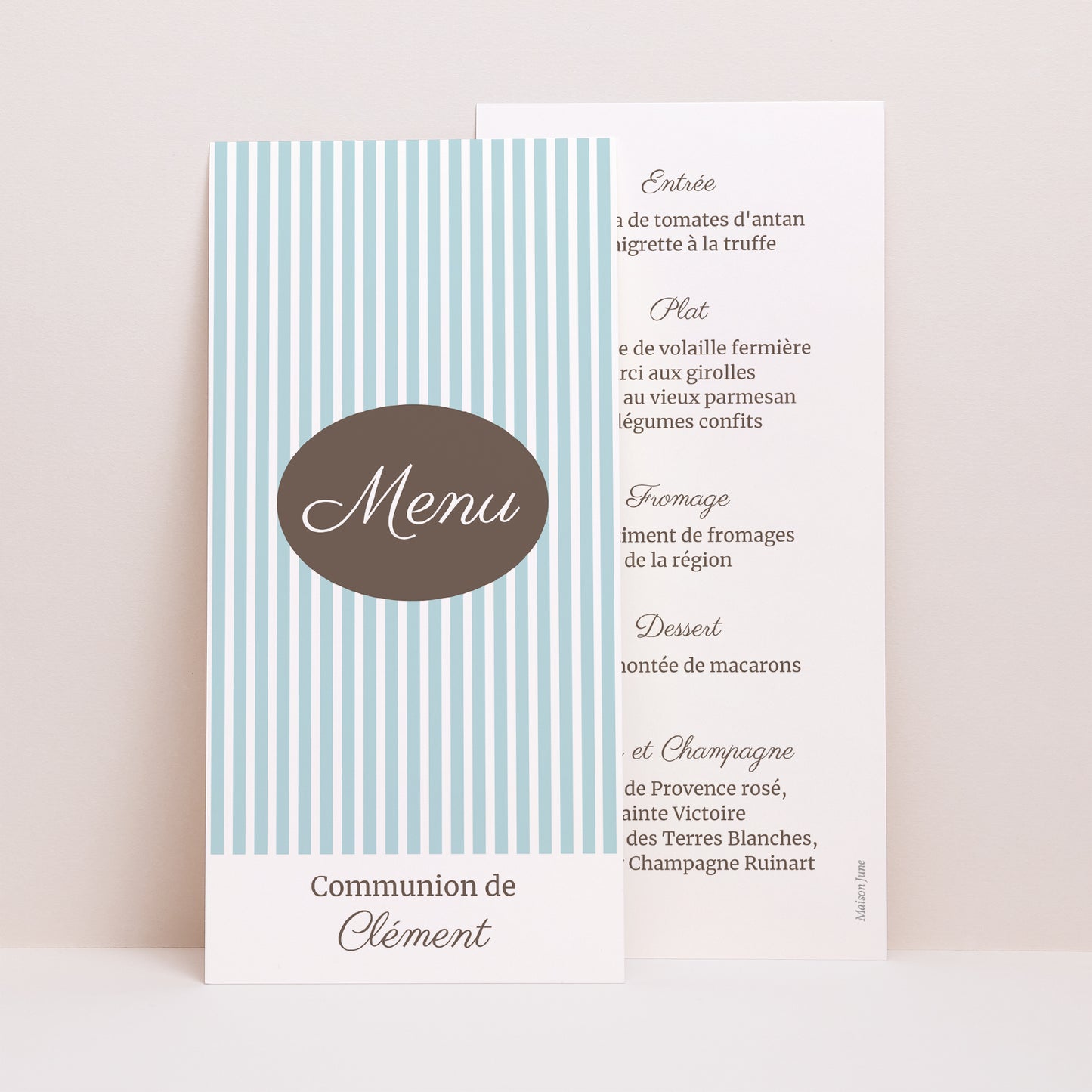 Menu Communion Panoramique portrait Communion classique photo N° 1