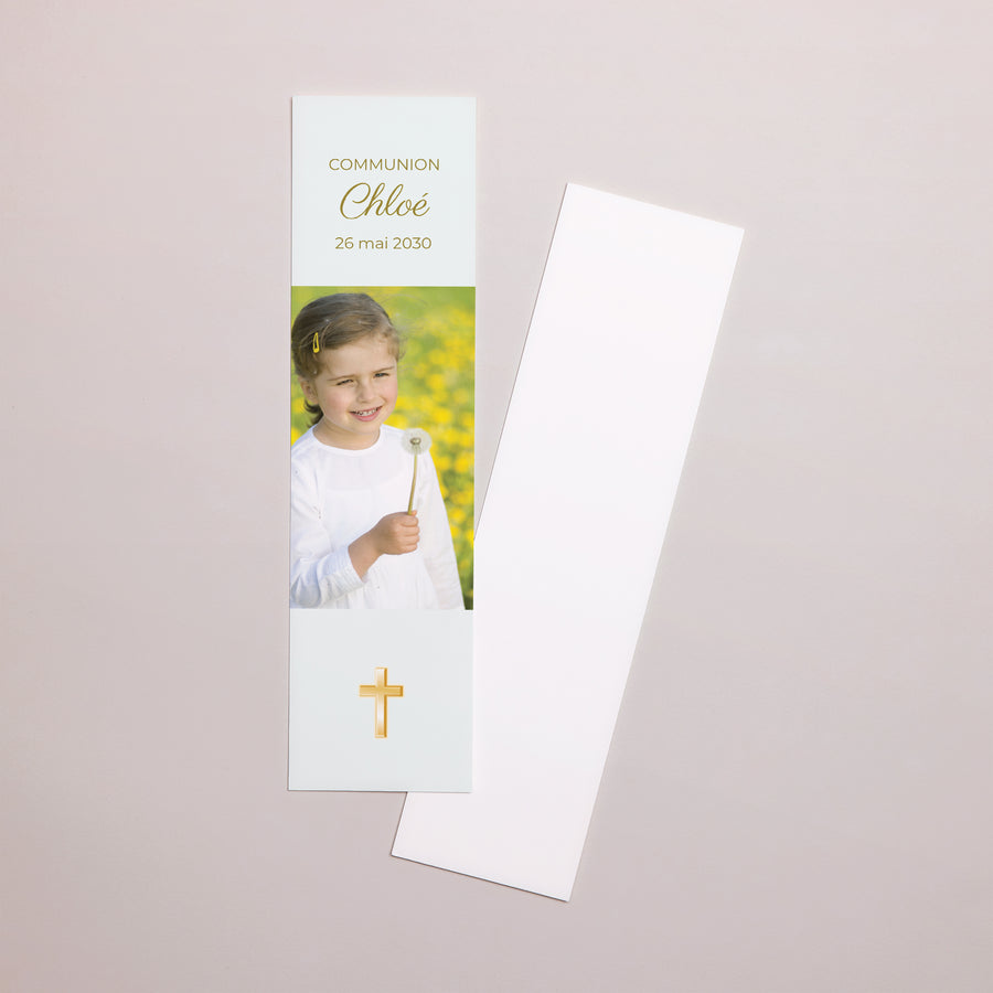Marque-page Communion Marque-page Communion Classique - Vert pâle photo