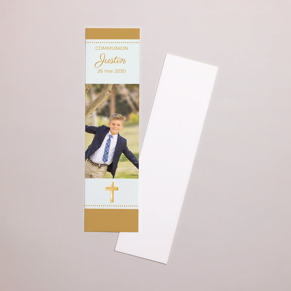Marque-page Communion Marque-page Classique - bleu pâle photo