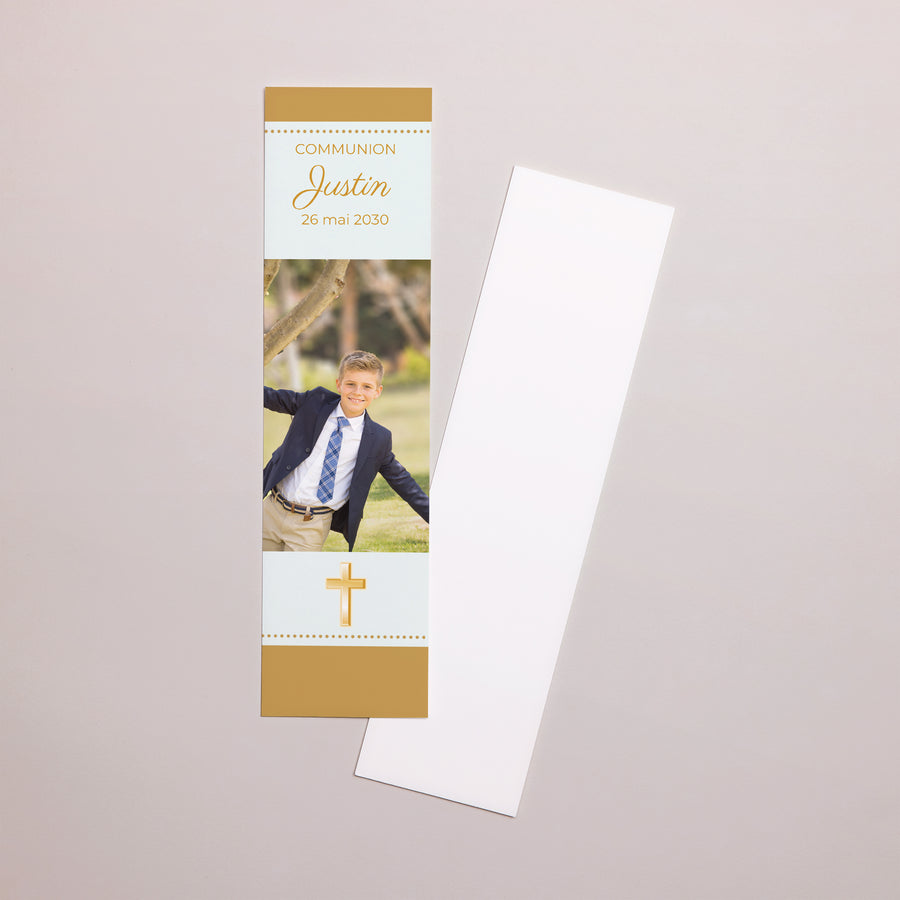 Marque-page Communion Marque-page Classique - bleu pâle photo