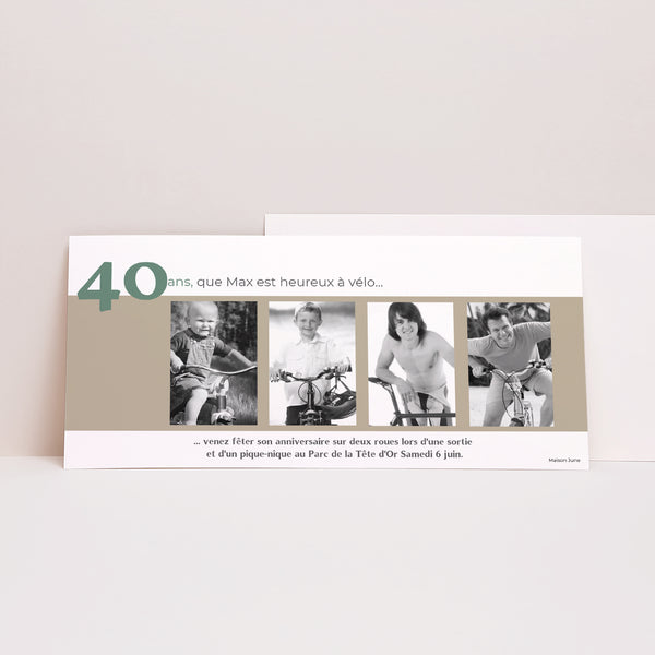 Invitations Anniversaire Adulte Panoramique paysage Photos d'enfance photo