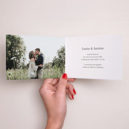 Invitations Anniversaire de mariage Double volet paysage Noces de coquelicot - 8 ans photo N° 2