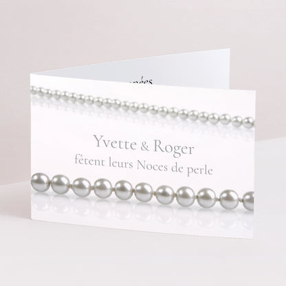 Invitations Anniversaire de mariage Double volet paysage Noces de Perle - 30 ans Mariage photo N° 1