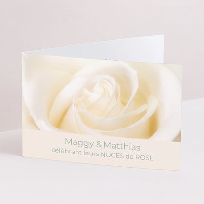 Invitations Mariage Double volet paysage Noces de Rose - 17 ans de Mariage photo N° 1