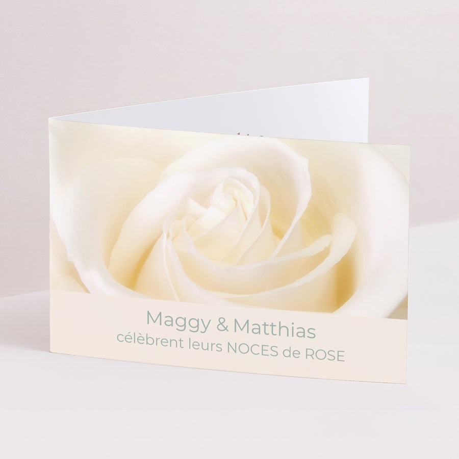 Invitations Anniversaire de mariage Double volet paysage Noces de Rose - 17 ans de Mariage photo