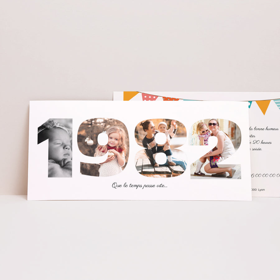 Invitations Anniversaire Adulte Panoramique paysage L'année de Naissance photo