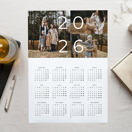 Calendrier Fin d'année Monopage portrait Famille