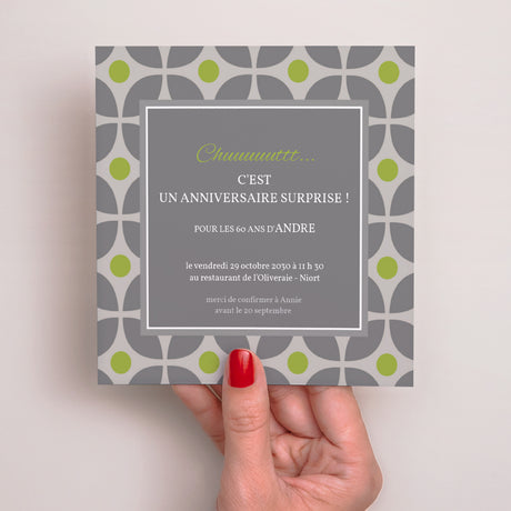 Invitations Anniversaire Adulte Carré Restau chic