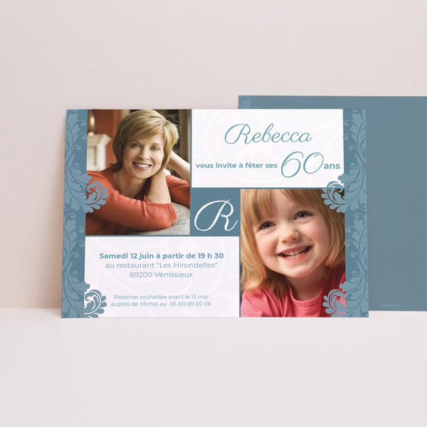 Invitations Anniversaire Adulte Paysage Fête d'une fleur photo