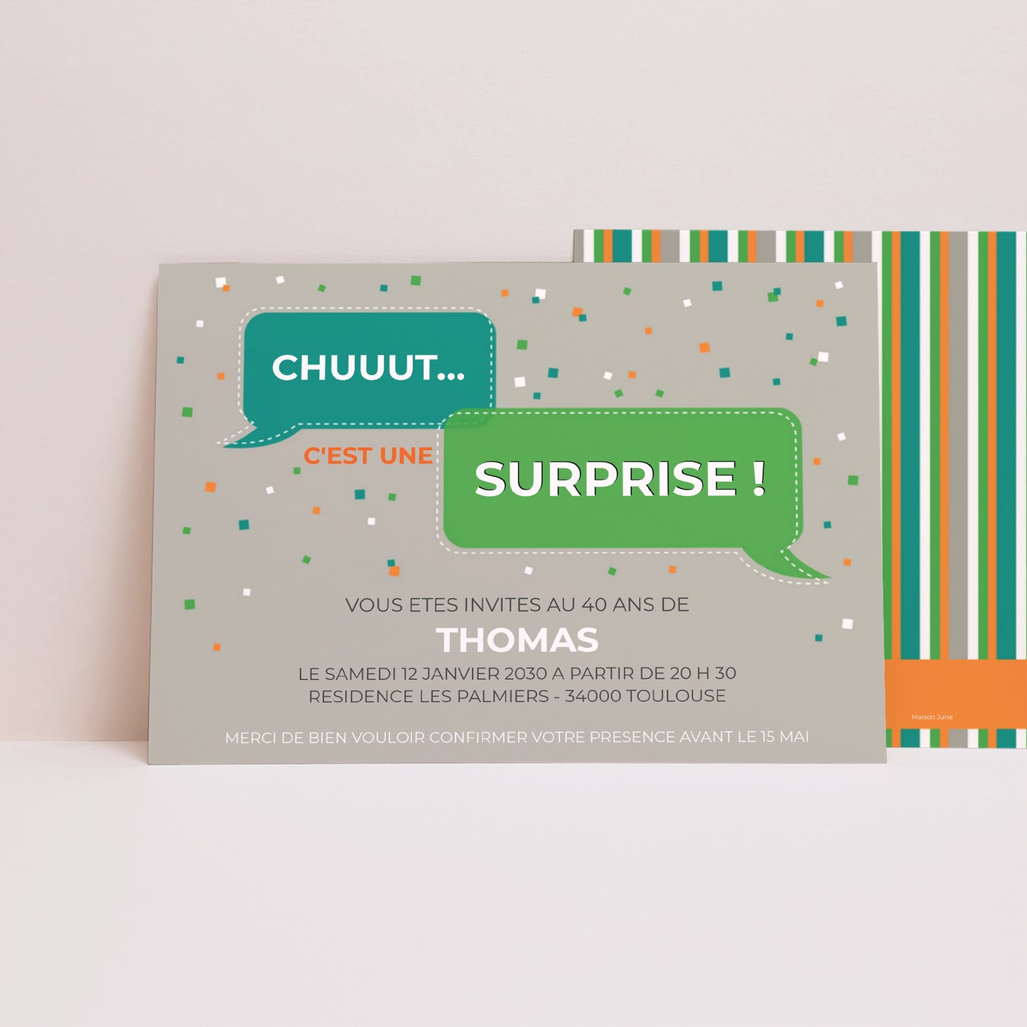 Invitations Anniversaire Adulte Portrait Super surprise photo N° 1