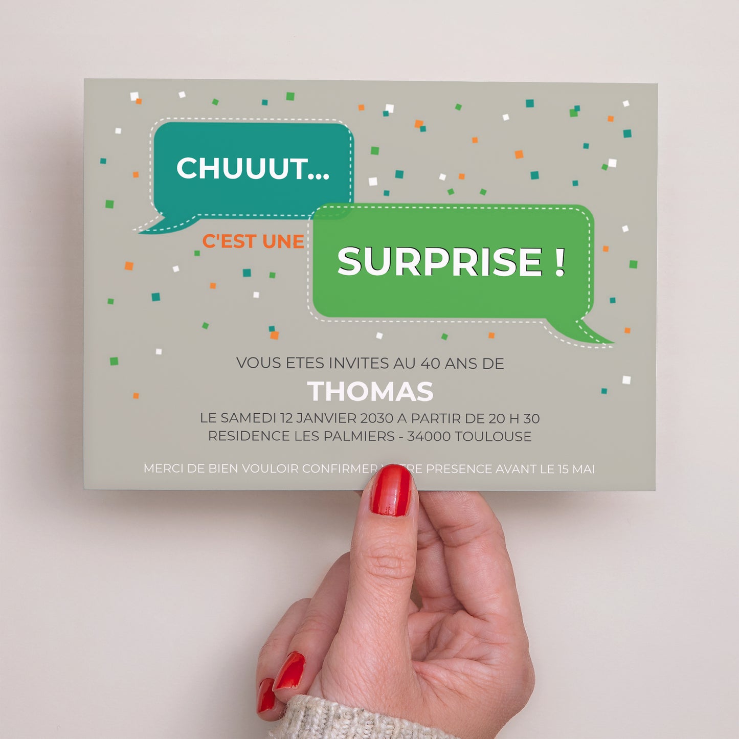 Invitations Anniversaire Adulte Portrait Super surprise photo N° 3