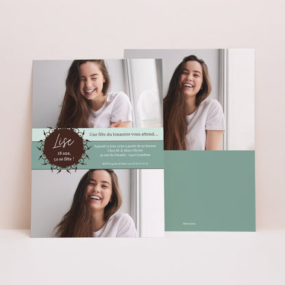 Invitations Anniversaire Adulte Portrait Tout pousse vite photo N° 1