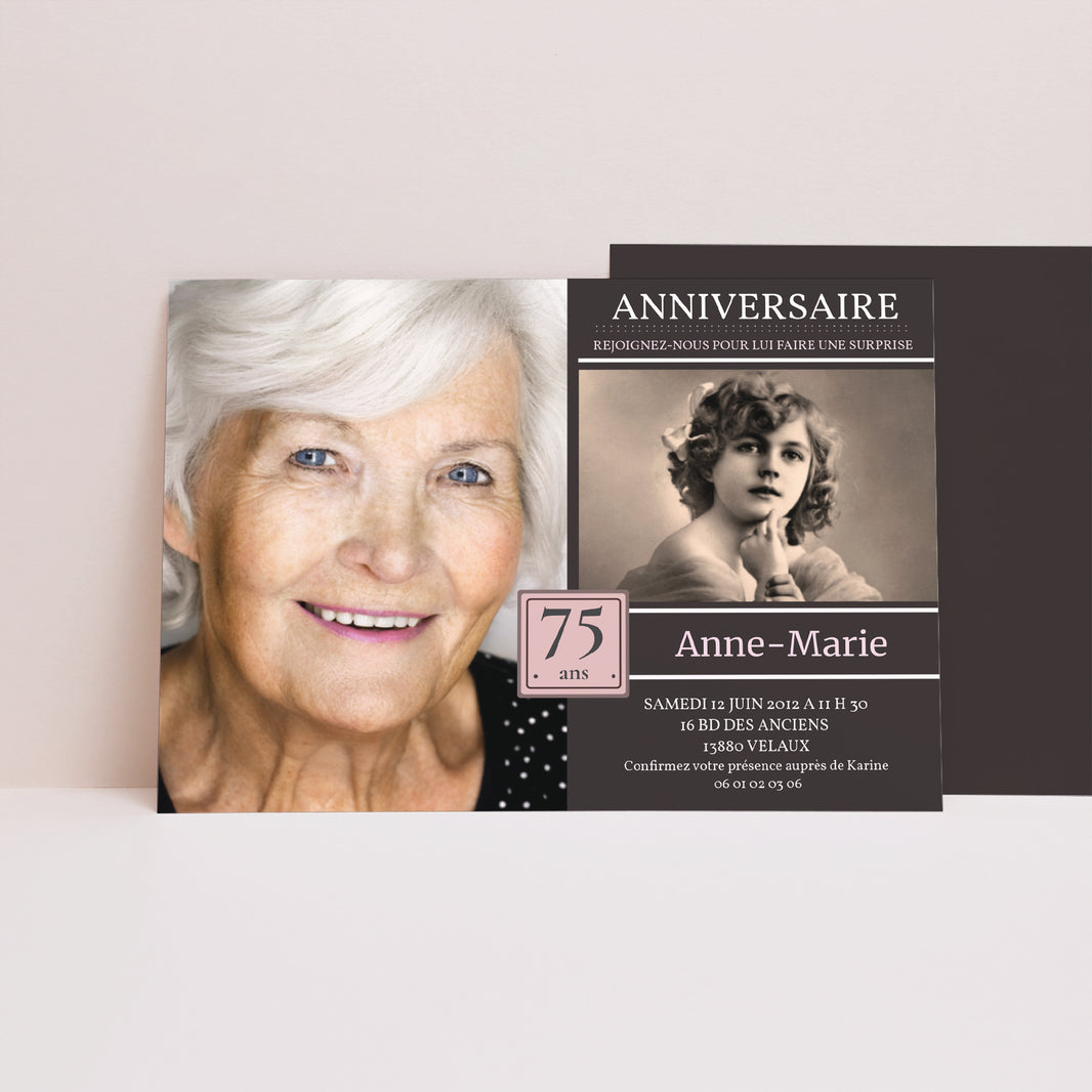 Invitations Anniversaire Adulte Portrait Souvenirs marquants photo N° 1